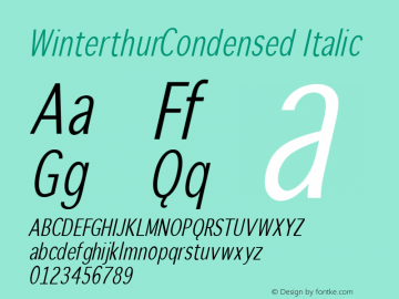 WinterthurCondensed Italic 1.0 2005-03-31图片样张