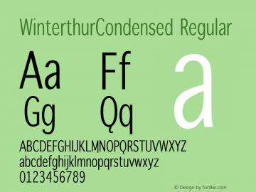 WinterthurCondensed Regular 1.0 2004-07-15图片样张