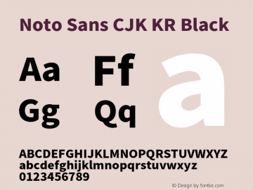 Noto Sans CJK KR Black Version 1.004;PS 1.004;hotconv 1.0.82;makeotf.lib2.5.63406图片样张