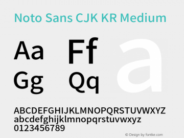 Noto Sans CJK KR Medium Version 1.004;PS 1.004;hotconv 1.0.82;makeotf.lib2.5.63406图片样张