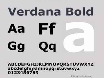 Verdana Bold Version 5.30图片样张