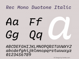 Rec Mono Duotone Italic Version 1.081图片样张