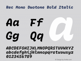 Rec Mono Duotone Bold Italic Version 1.081图片样张