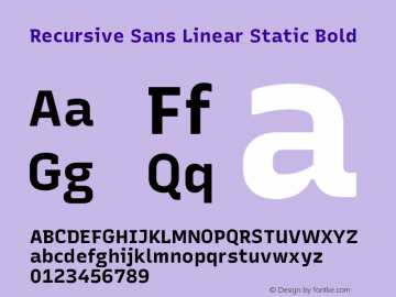 Recursive Sn Lnr St Bold Version 1.081;hotconv 1.0.112;makeotfexe 2.5.65598; ttfautohint (v1.8.3)图片样张