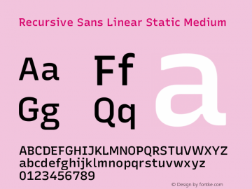 Recursive Sn Lnr St Med Version 1.081;hotconv 1.0.112;makeotfexe 2.5.65598; ttfautohint (v1.8.3)图片样张