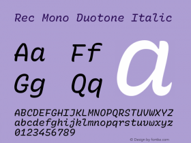 Rec Mono Duotone Italic Version 1.082图片样张
