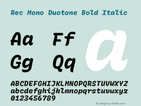 Rec Mono Duotone Bold Italic Version 1.082图片样张