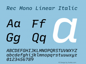 Rec Mono Linear Italic Version 1.082图片样张