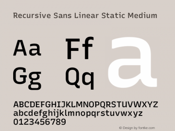 Recursive Sn Lnr St Med Version 1.082;hotconv 1.0.112;makeotfexe 2.5.65598; ttfautohint (v1.8.3)图片样张