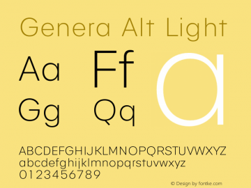 Genera Alt Light Version 1.000;hotconv 1.0.109;makeotfexe 2.5.65596图片样张