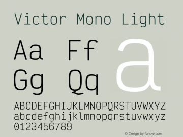 Victor Mono Light Version 1.500图片样张