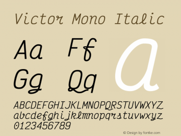 Victor Mono Italic Version 1.500图片样张