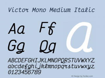 Victor Mono Medium Italic Version 1.500图片样张