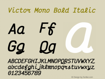 Victor Mono Bold Italic Version 1.500图片样张