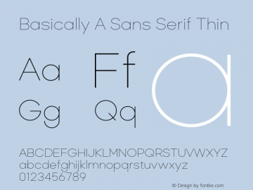 Basically A Sans Serif Thin 1.101图片样张