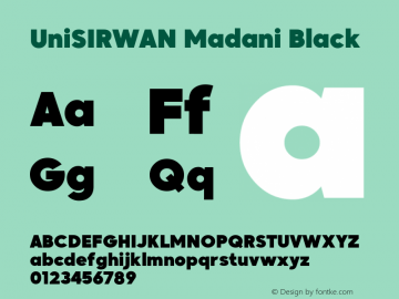 UniSIRWAN Madani Black Version 1.00;June 4, 2021;FontCreator 13.0.0.2683 64-bit图片样张