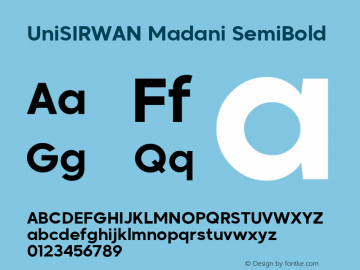 UniSIRWAN Madani SemiBold Version 1.00;June 4, 2021;FontCreator 13.0.0.2683 64-bit图片样张