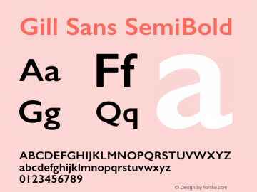 Gill Sans SemiBold 9.0d5e1图片样张