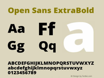 Open Sans ExtraBold Version 3.000图片样张