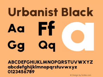 Urbanist Black Version 1.303; ttfautohint (v1.8.3)图片样张