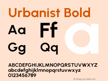 Urbanist Bold Version 1.303; ttfautohint (v1.8.3)图片样张