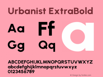 Urbanist ExtraBold Version 1.303; ttfautohint (v1.8.3)图片样张