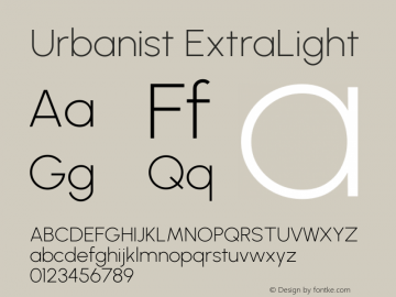 Urbanist ExtraLight Version 1.303; ttfautohint (v1.8.3)图片样张