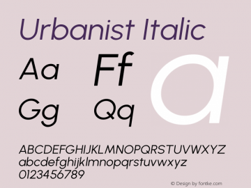 Urbanist Italic Version 1.303; ttfautohint (v1.8.3)图片样张