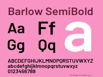 Barlow SemiBold Version 1.408图片样张