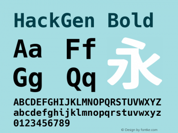 HackGen Bold Version 2.5.2 ; ttfautohint (v1.8.3) -l 6 -r 45 -G 200 -x 14 -D latn -f none -m 