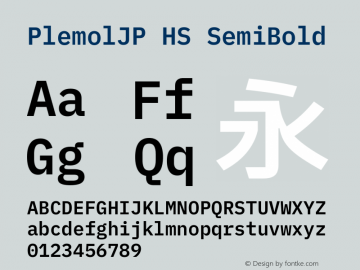 PlemolJP HS SemiBold Version 1.1.0 ; ttfautohint (v1.8.3) -l 6 -r 45 -G 200 -x 14 -D latn -f none -a nnn -W -X 