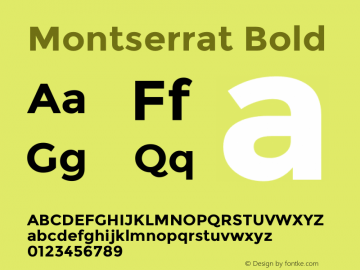 Montserrat-Bold Version 2.001图片样张