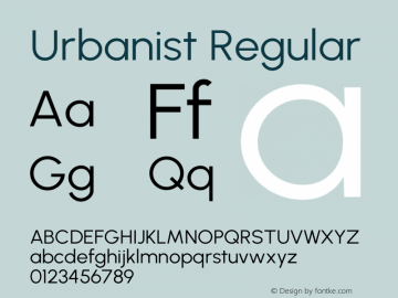 Urbanist Regular Version 1.303图片样张