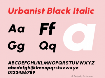 Urbanist Black Italic Version 1.303图片样张