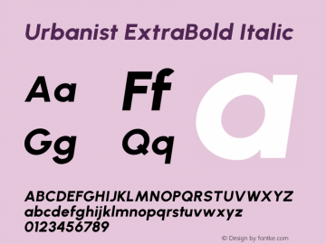Urbanist ExtraBold Italic Version 1.303; ttfautohint (v1.8.3)图片样张