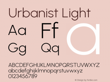 Urbanist Light Version 1.303; ttfautohint (v1.8.3)图片样张