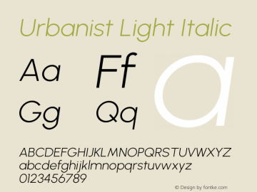 Urbanist Light Italic Version 1.303图片样张