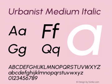 Urbanist Medium Italic Version 1.303; ttfautohint (v1.8.3)图片样张