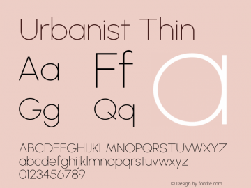 Urbanist Thin Version 1.303; ttfautohint (v1.8.3)图片样张