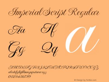 Imperial Script Regular Version 1.002; ttfautohint (v1.8.3)图片样张