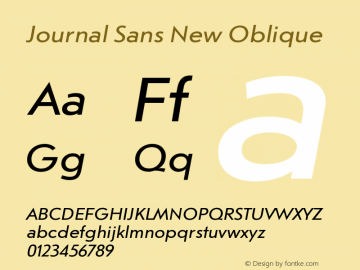 JournalSansNew-Oblique Version 1.001;com.myfonts.paratype.journal-sans-new.oblique.wfkit2.4bEd图片样张