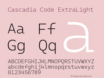 Cascadia Code ExtraLight Version 2110.031图片样张