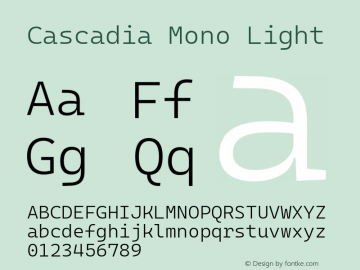 Cascadia Mono Light Version 2110.031图片样张