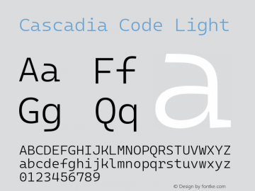 Cascadia Code Light Version 2110.031图片样张
