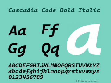 Cascadia Code Bold Italic Version 2110.031图片样张
