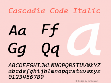 Cascadia Code Italic Version 2110.031图片样张