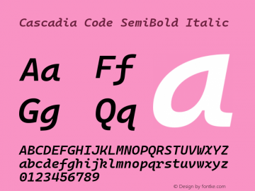 Cascadia Code SemiBold Italic Version 2110.031图片样张