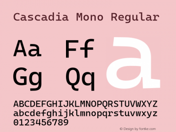 Cascadia Mono Regular Version 2110.031图片样张
