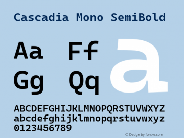 Cascadia Mono SemiBold Version 2110.031图片样张