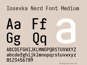 Iosevka Mayukai Codepro Medium Nerd Font Complete Version 10.3.4; ttfautohint (v1.8.4)图片样张